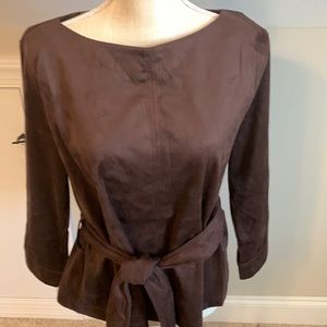 Suede like top with sash from banana republic NWT